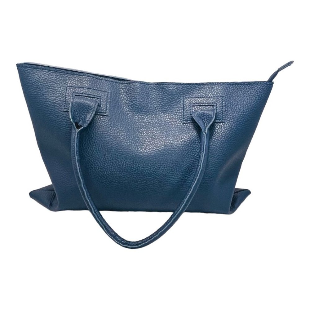 MSC Faux Leather Bucket/Tote Top Handle Bag With Polk Dot Interior - Picture 2 of 14